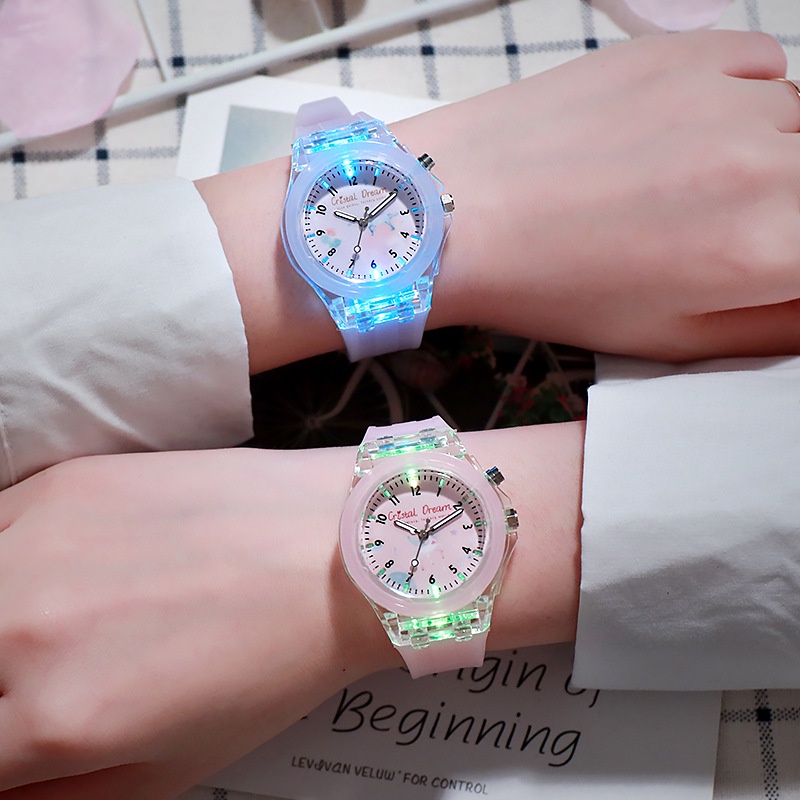 Đồng Hồ Đeo Tay Dây Silicone Mềm Phát Sáng Cho Bé Trai Bé Gái Montre Enfant reloj nino