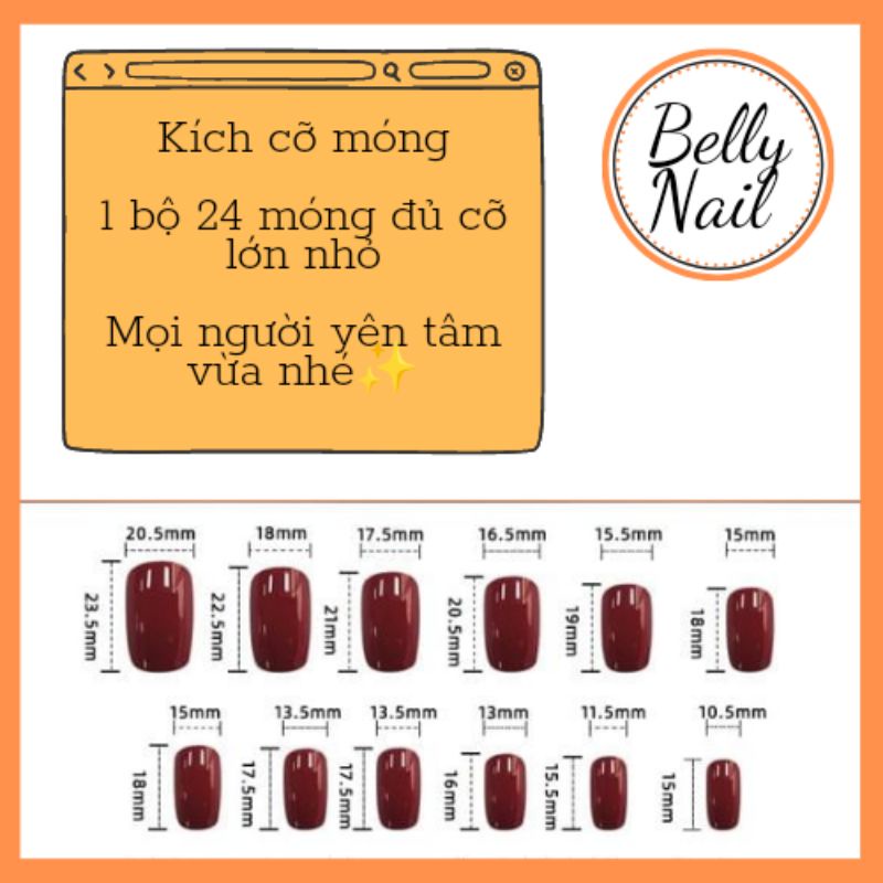 Bộ 24 móng tay giả kèm keo