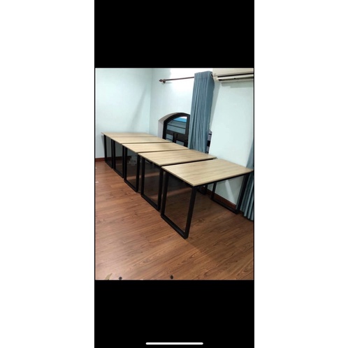 Bàn làm việc văn phòng học tập thông minh U K 50x100 khung sắt sơn tĩnh điện mặt gỗ chống thấm hiện đại