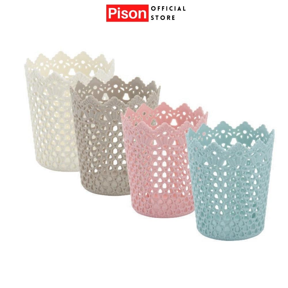 Lọ cắm bút Nhựa Giả mây Pison nhiều màu, khay đựng đồ đa năng cho góc làm việc gọn gàng - 1 cái