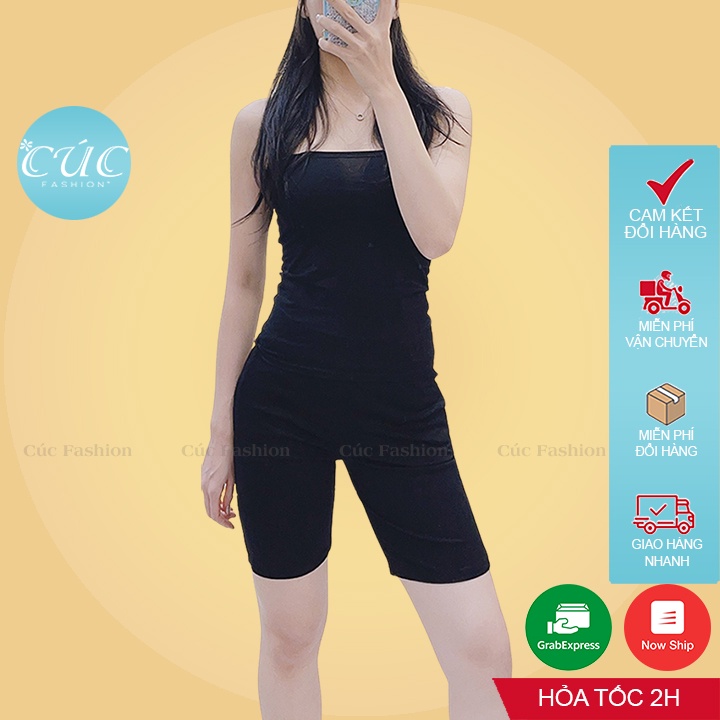 Quần legging nữ lửng Cúc Fashion vải thun cao cấp biker đùi ngố đồ mặc nhà dáng ôm bó lưng tập gym yoga bigsize QL03