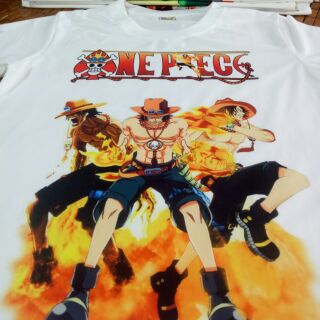 Ảnh Thật Áo Thun In Hình One Piece ACE Mẫu Mới Vải Thái S259