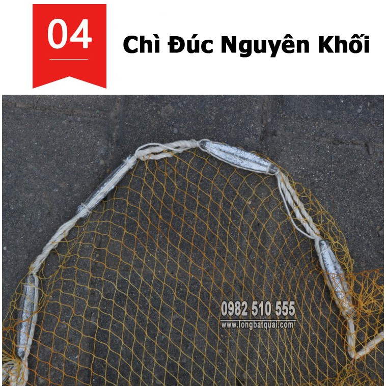 Chài Dù Thái-Chì Đúc Dài 3mét Bung 6m nặng 3,8kg