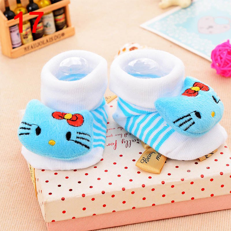 Tất cotton chống trượt in hình hoạt hình đáng yêu cho bé