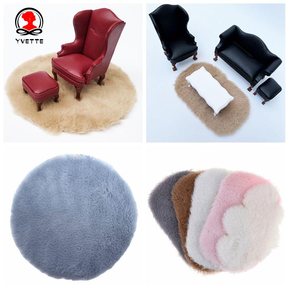 Thảm lông nhung hình tròn cỡ 1/12 dùng làm phụ kiện chụp ảnh cho nhà búp bê