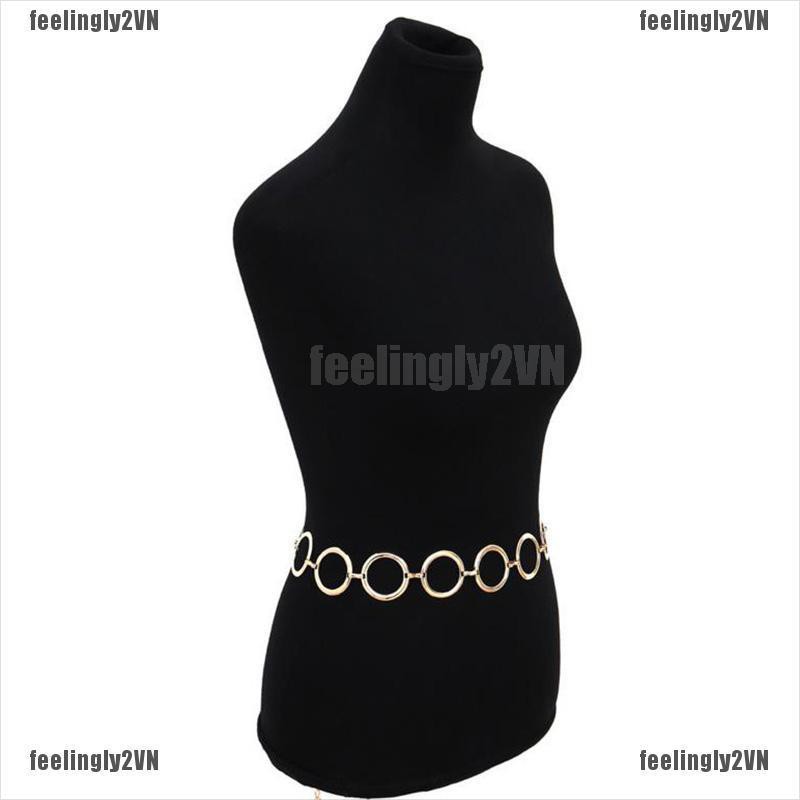 Thắt Lưng Dây Xích Kim Loại Thời Trang Cho Nữ