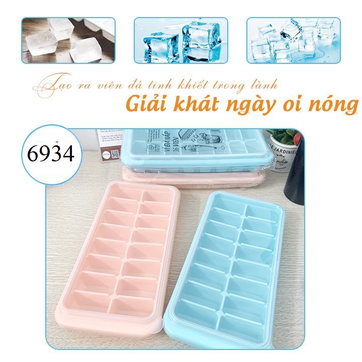 Khay đá, khuôn thạch 16 viên có nắp Việt Nhật (MS: 6934)