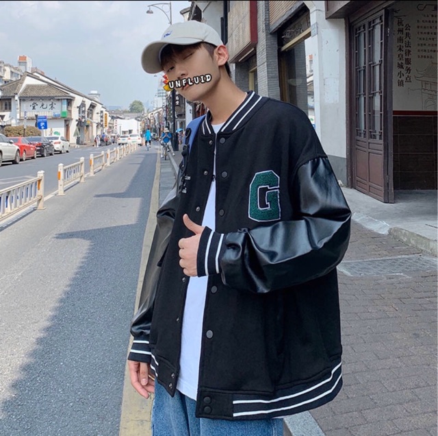ÁO BOMBER chữ G Unisex nam nữ K01 (kèm ảnh thật) | BigBuy360 - bigbuy360.vn