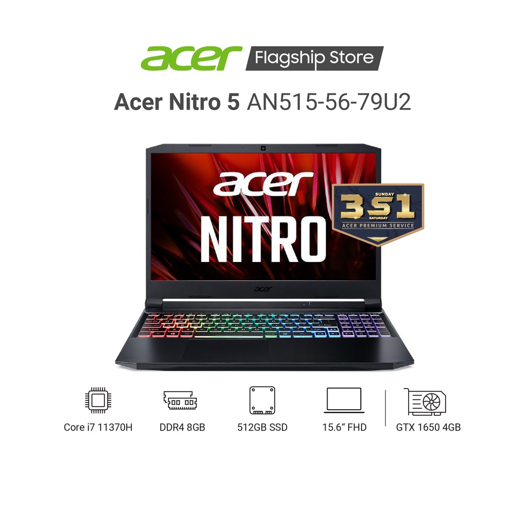 Laptop ACER Nitro 5 AN515-56-79U2 i7-11370H 8GB 512GB GTX1650 | BigBuy360 - bigbuy360.vn