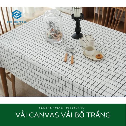 VẢI CANVAS / VẢI BỐ SỌC ĐEN TRẮNG TRANG TRÍ CHỤP HÌNH, TRẢI BÀN, TRANG TRÍ VINTAGE