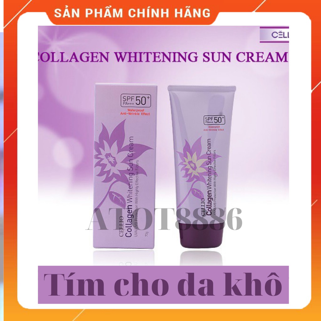 Kem chống nắng CELLIO SPF 50 PA Dưỡng trắng da ẩm không nhờn, Mỹ phẩm Hàn Quốc