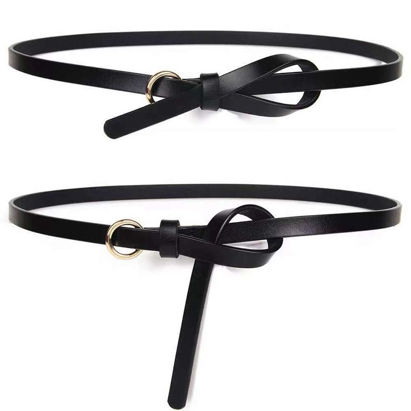 Thắt lưng bằng da PU khóa tròn thời trang thanh lịch cho nữ