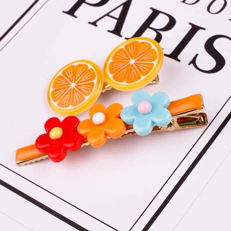 Set 2 kẹp tóc Hoa quả siêu xinh dễ thương bé yêu mã KT14
