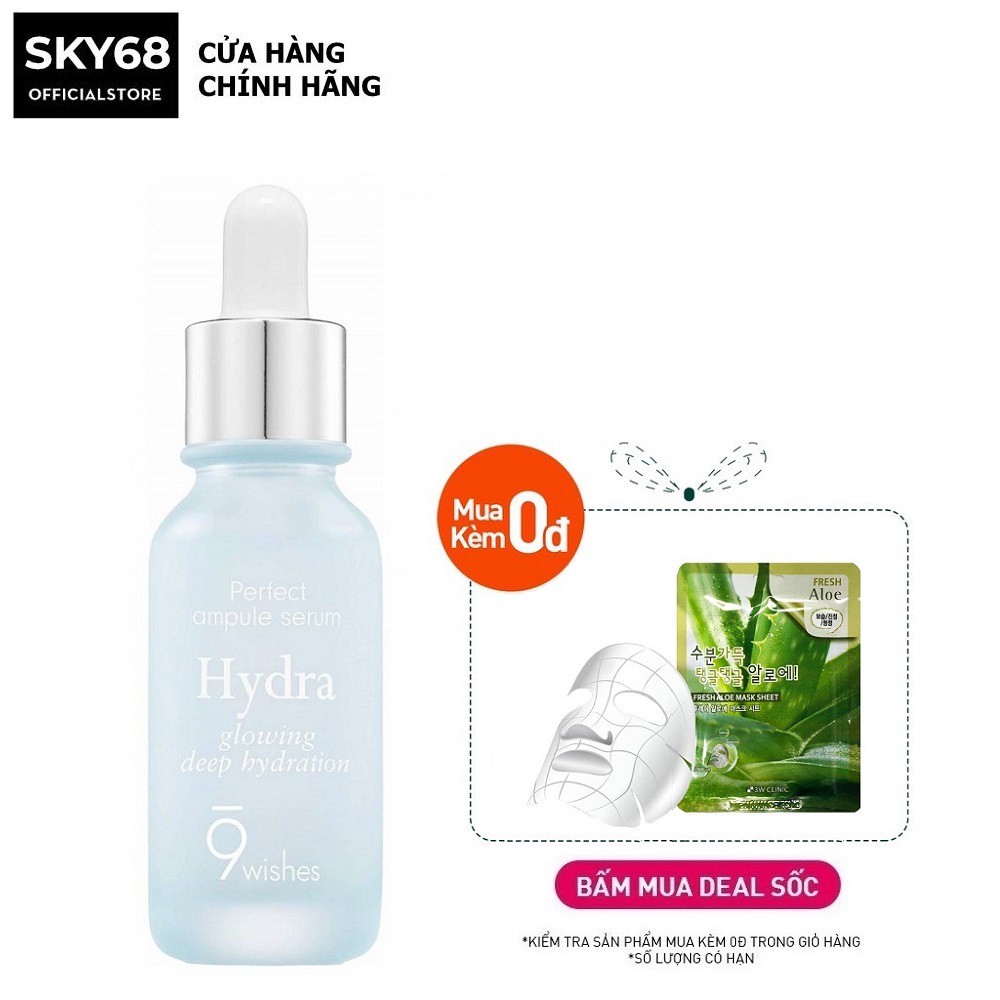 Tinh Chất Cấp Ẩm Dưỡng Sáng Giúp Da Mịn Màng 9 Wishes Hydra Skin Ampule Serum 25ml