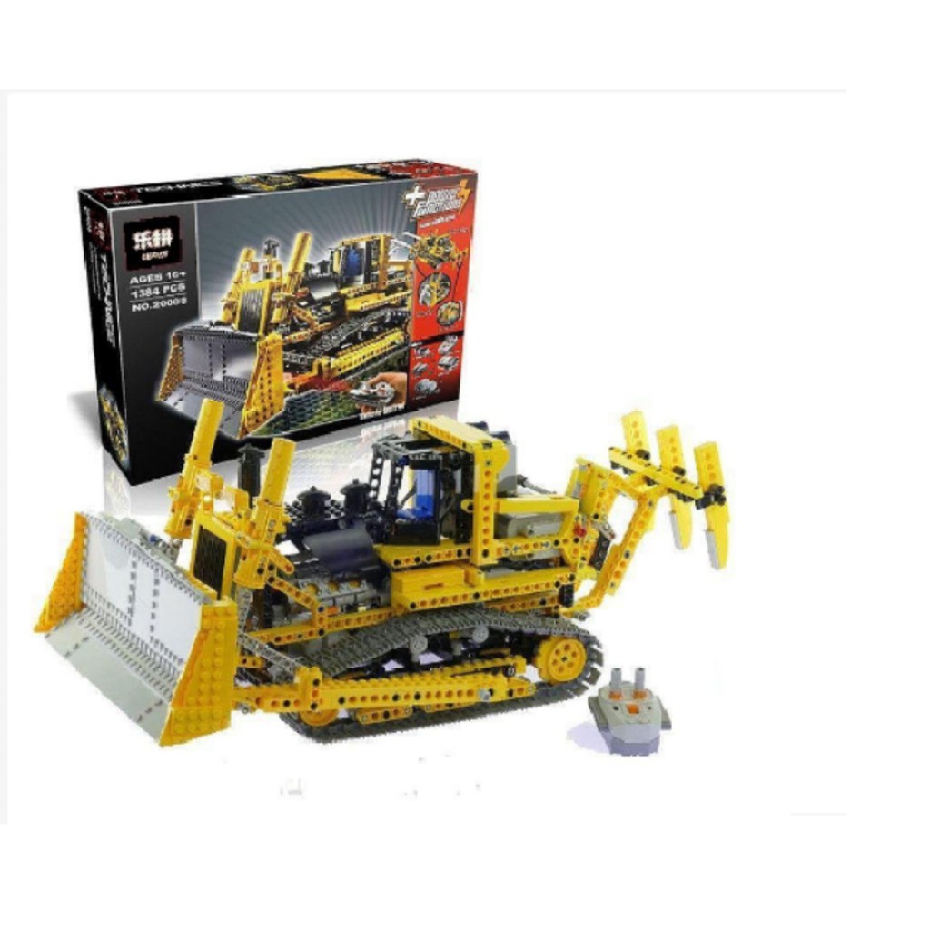 Bộ Lego lắp ráp xếp hình LP 20008 XẾP HÌNH MÁY ỦI BÁNH XÍCH (1384 KHỐI) ĐIỀU KHIỂN TỪ XA