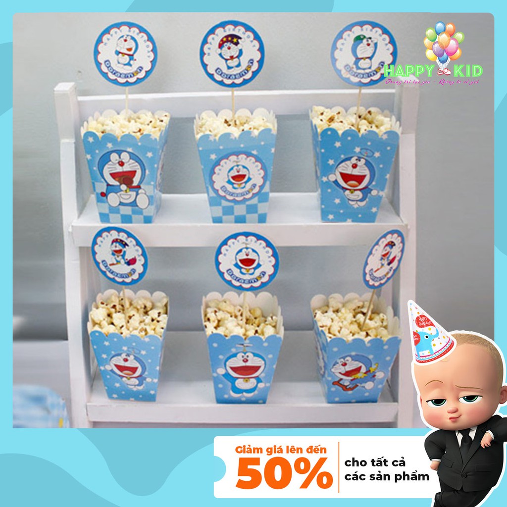 Cốc giấy đựng bỏng trang trí sinh nhật, đầy tháng thôi nôi bé, giao hàng ngẫu nhiên