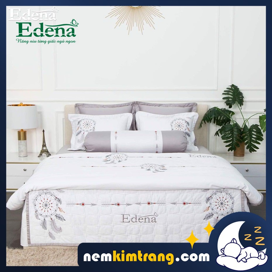 Bộ Ga (Drap) Nệm Cotton Đặc Biệt Edena Mẫu 524 - CHÍNH HÃNG, CAO CẤP