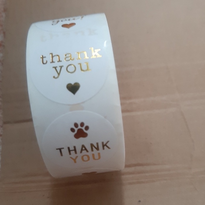 Cuộn 500 tem giấy dán cảm ơn Sticker Thank you Dán nhãn Thank you gói quà STICK028