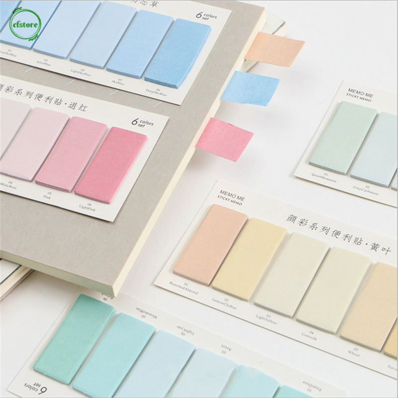 CF 120 Sheets/pad Water Color Notebook Planner Bookmark Sticky Notes Sticker Marker Index Pad Tab Memo Flag Labels