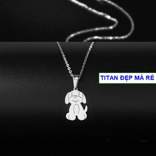 Dây chuyền nữ màu vàng titan chú cún xinh xắn - Hàng titan vàng 18k sáng bóng đẹp - Cam kết 1 đổi 1 nếu đen và gỉ sét