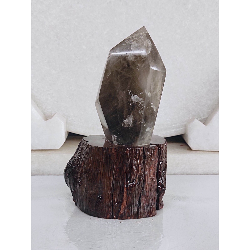 Đá Thạch Anh khói đen 💯% tự nhiên, (TA31 , KL: 0,5kg, C: 15cm, R: 8cm), viết chữ thư pháp theo yêu cầu quý khách, giá g