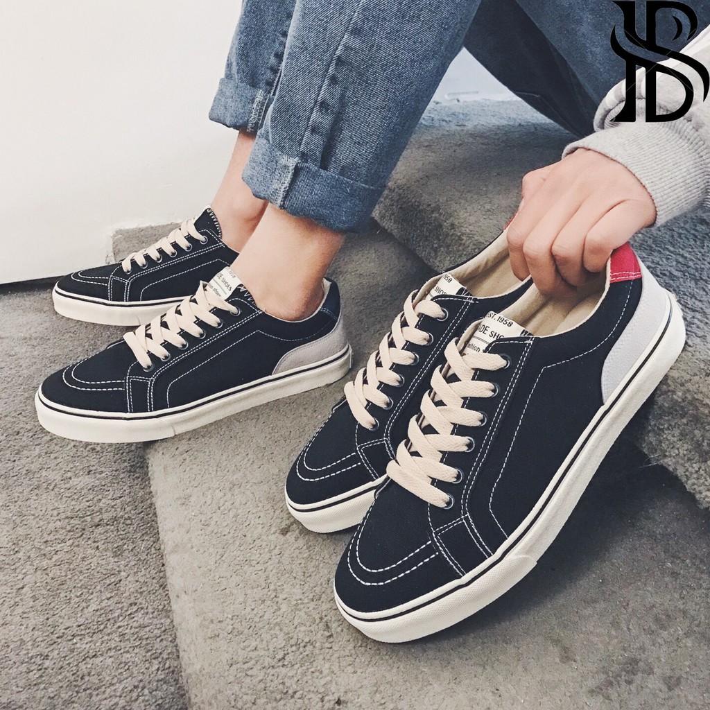[HOT TREND] Giày Thể Thao Nam Vans Đen, Thân Vải Đế Cao Su Êm, Bền Đẹp, Hót Treand 2021 - BTS Shoes | BigBuy360 - bigbuy360.vn