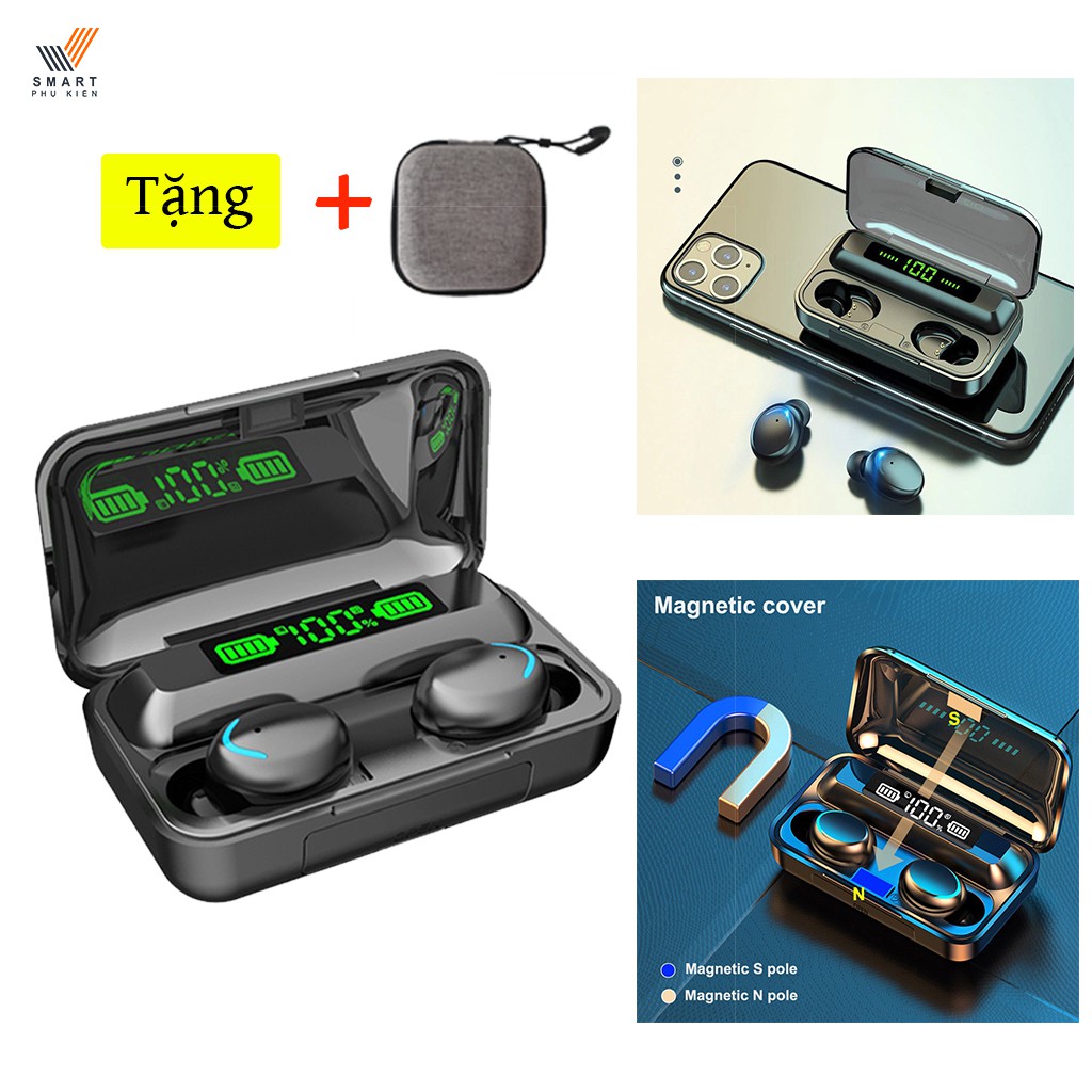 Tai Nghe Bluetooth Amoi F9 Pro, Nhét Tai, có micro Headphone không dây f9, thời trang màu đen, mini đèn led hiện thị | BigBuy360 - bigbuy360.vn