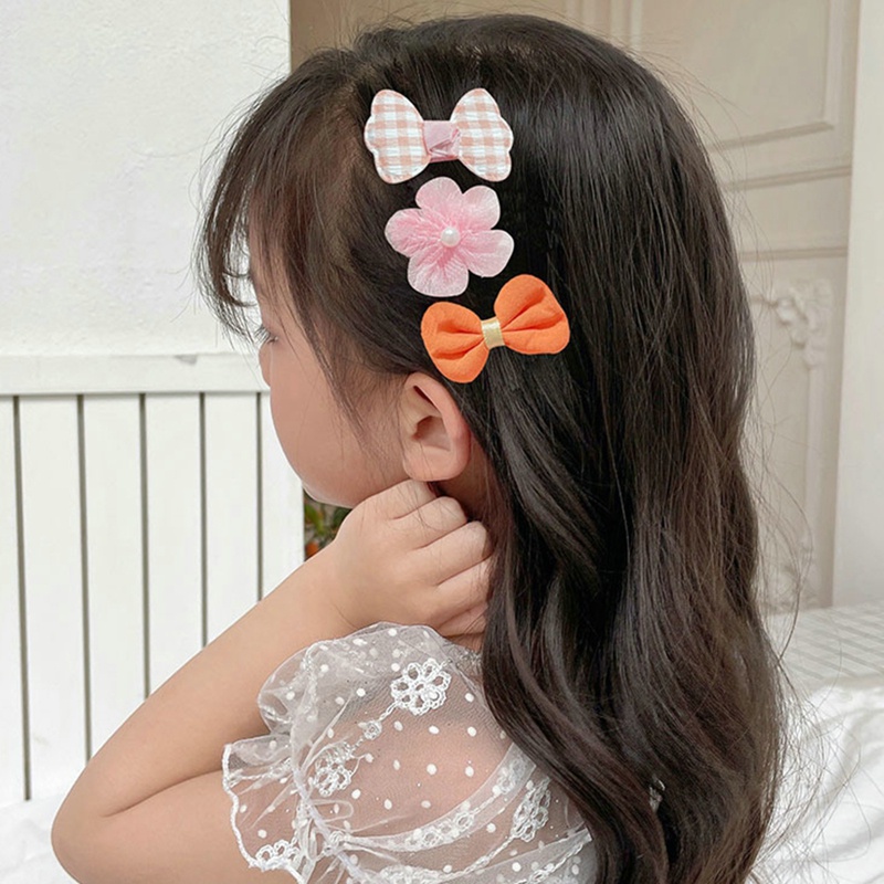 Bộ Kẹp Tóc Hình Nơ/Hoa Dễ Thương Thời Trang Hàn Quốc Cho Bé Gái