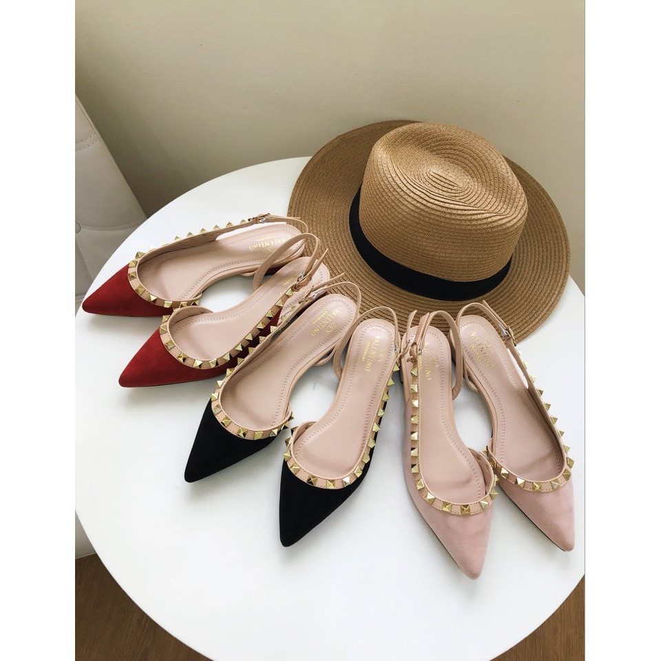 GIÀY SANDAL SLINGBACK COLEE ĐÍNH ĐINH SANG CHẢNH GÓT 2 CM HÀNG VNXK