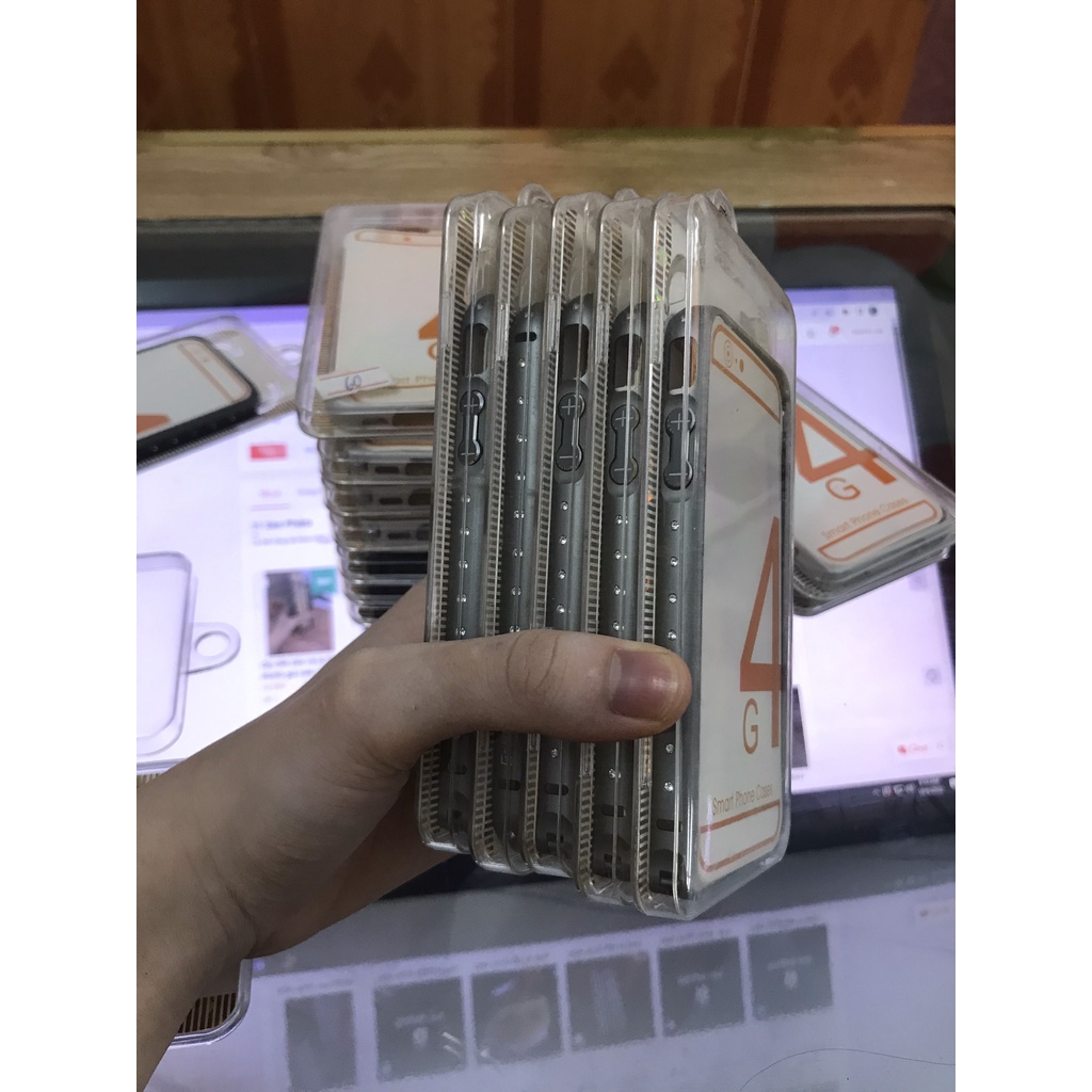 Ốp kim loại ip 4G/4S  đính đá giá rẻ nhiều màu sắc bảo vệ điện thoại.
