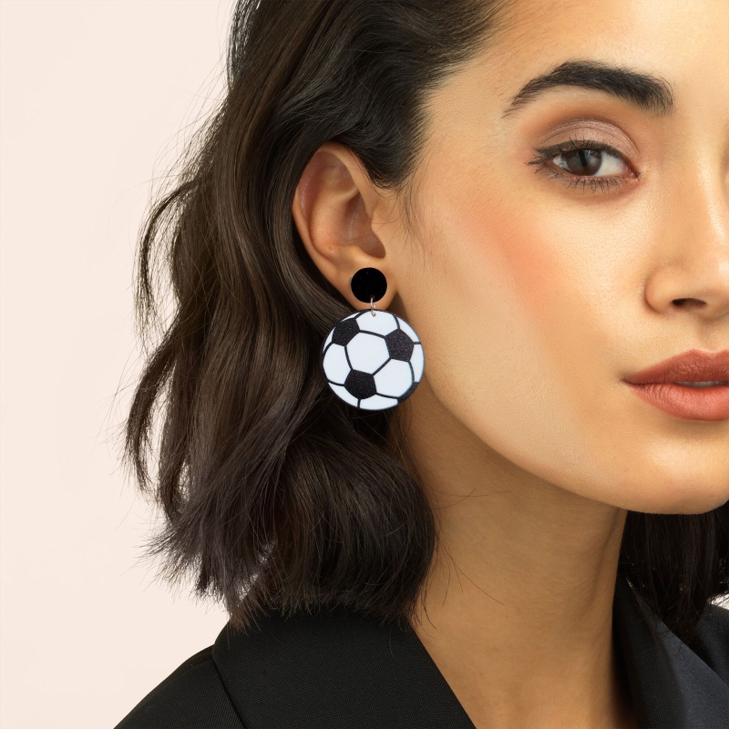 Bông Tai Dáng Dài Hình Tròn Phong Cách Thể Thao Thời Trang Cho Nữ