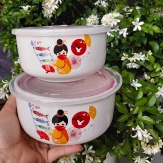 Bộ 2 thố sứ nắp hút chân không
