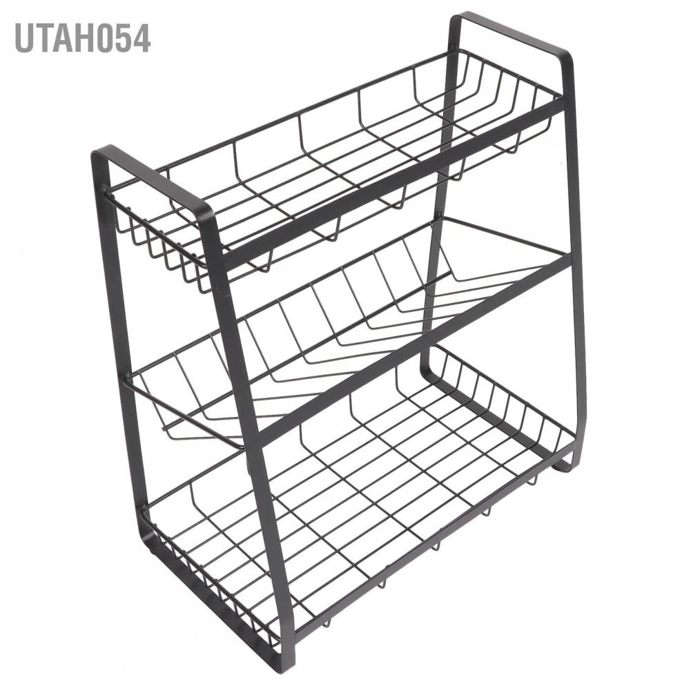 Kệ đựng gia vị 3 tầng bằng sắt màu đen cho nhà bếp
