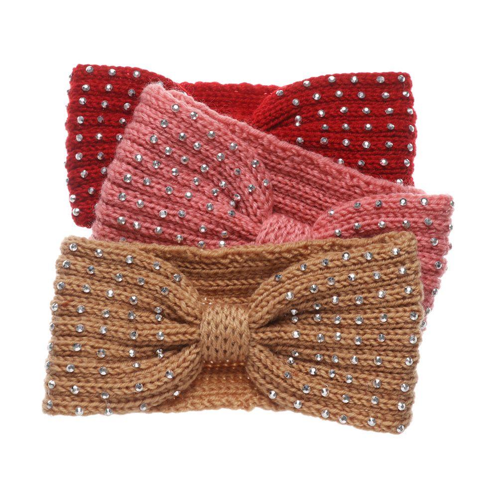 Băng Đô Dệt Kim Đính Đá Màu Kẹo Ngọt Thời Trang