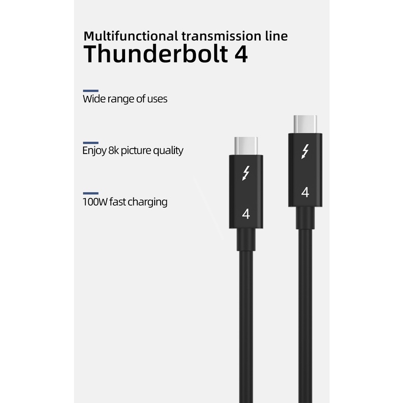 Dây Cáp Chuyển Đổi Dữ Liệu Thunderbolt 4 40Gbps USB C/Type C PD 100W 5A/20V 8K Cho laptop táo Thunderbolt4