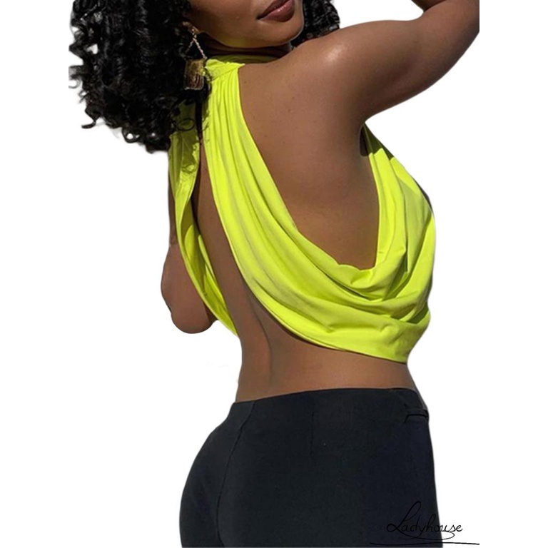 Áo Crop Top Hai Dây Màu Trơn Thời Trang Mùa Hè Cho Nữ