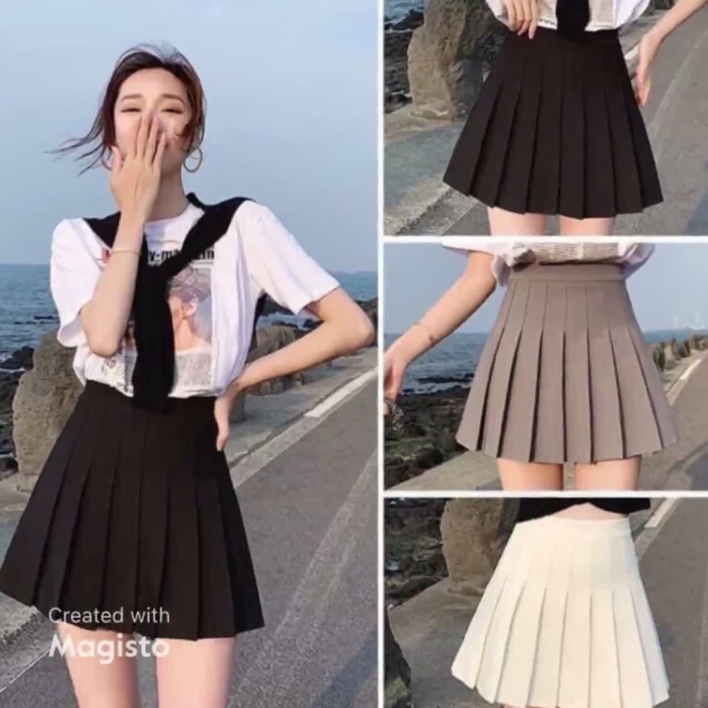 Chân váy xếp ly ngắn chữ A, chân váy xếp ly Hàn Quốc có quần trong CG013 | BigBuy360 - bigbuy360.vn