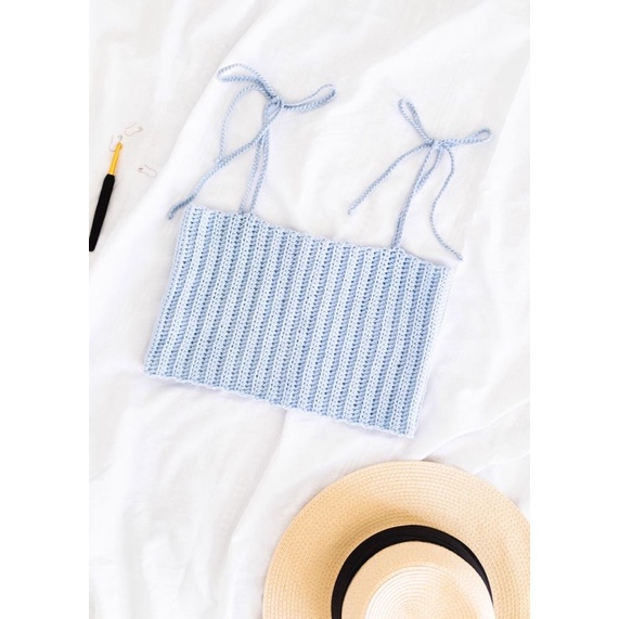 Crochet Basic Croptop-Áo len móc đơn giản