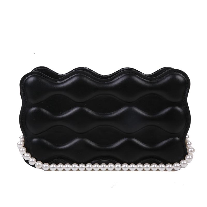 Túi Đeo Chéo Một Bên Vai Họa Tiết Gợn Sóng Đính Ngọc Trai Thời Trang Hàn Quốc Cho Nữ 2022