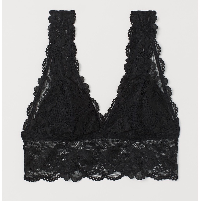 Áo Bralette Viền Ren Có Mút H//M Chuẩn Xịn