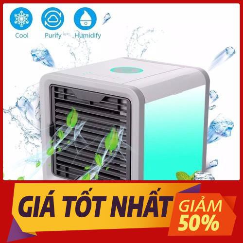 Quạt điều hòa mini có khay để nước và đá - Quạt hơi nước di động để bàn làm việc làm mát tạo ẩm không khí