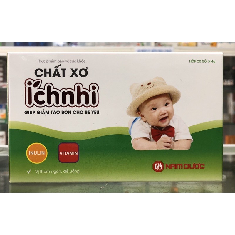 Chất xơ Ích Nhi - Giảm táo bón cho bé yêu - 20 gói x 4 gram