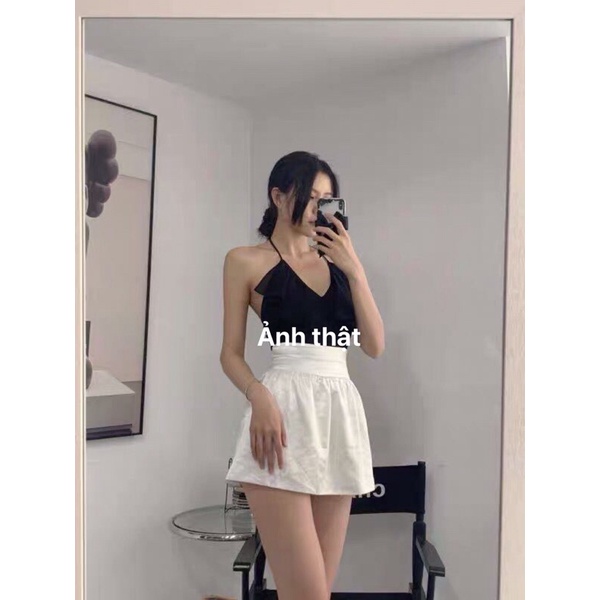 |LUCIEY SET| Set áo cổ yếm chân váy lấp lánh sang chảnh JENNIE BLACKPINK TLÉA