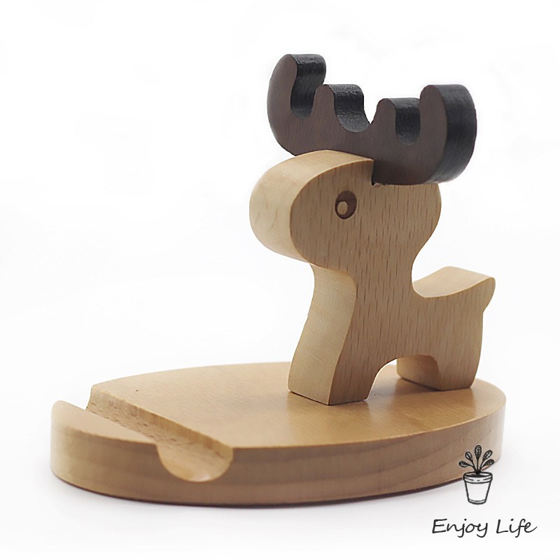 Giá đỡ điện thoại bằng gỗ kiểu dáng hoạt hình dễ thương | BigBuy360 - bigbuy360.vn