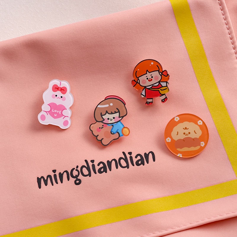 Ghim Cài Áo Bằng acrylic Hình Hoạt Hình Đáng Yêu