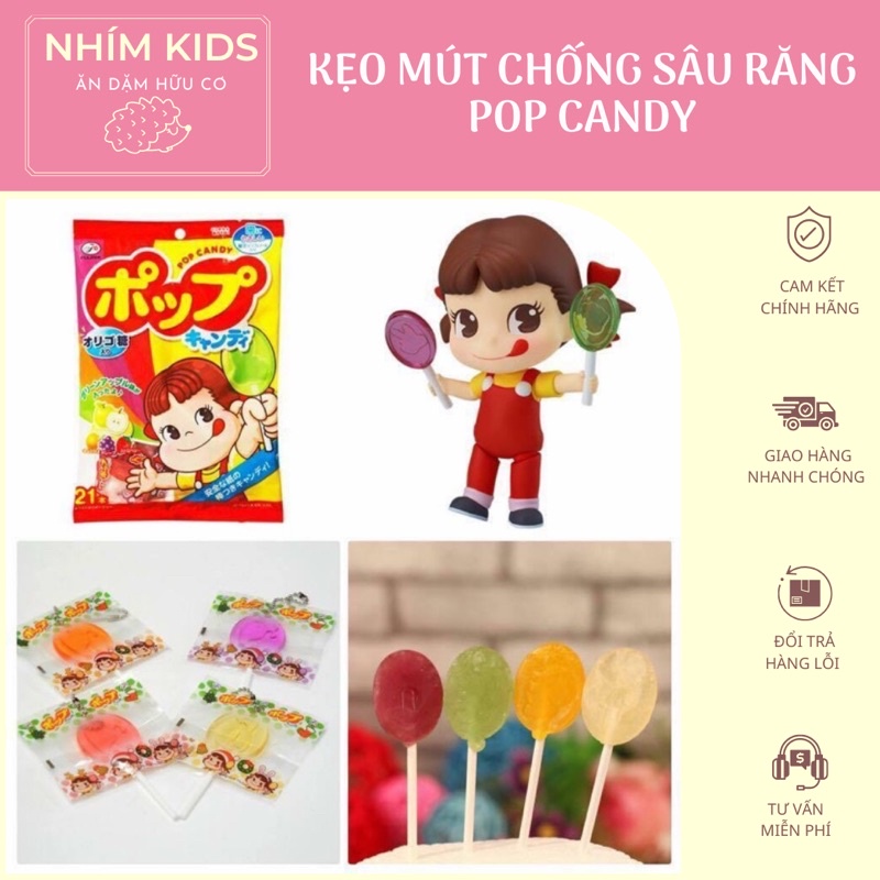 Kẹo mút chống sâu răng POP Candy | IQ DHA | CANXI Kodomo Nhật Bản