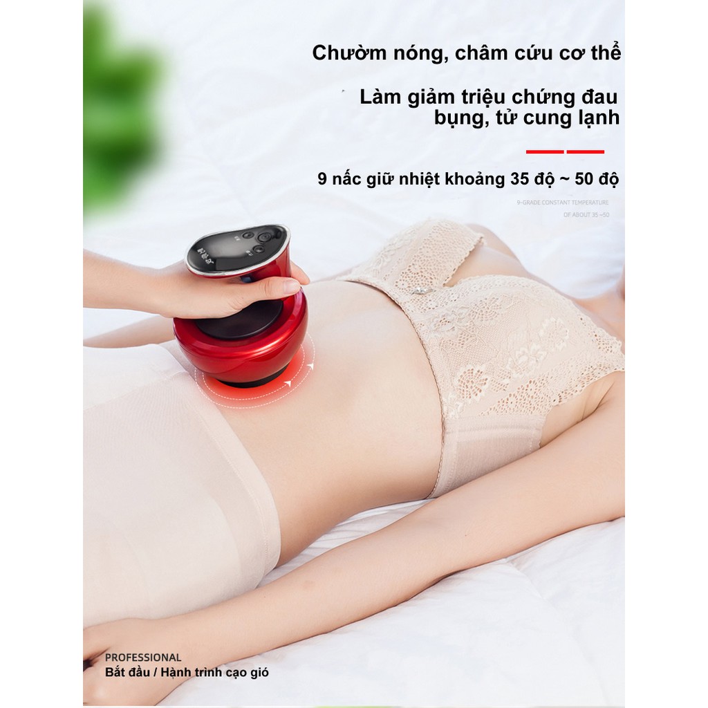 Máy cạo gió giác hơi massage toàn thân tia hông ngoại 6 nấc