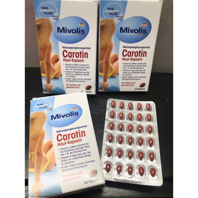 Viên Uống Chống Nắng Đức Carotin Mivolis Das Gesunde Plus Carotin 60 Viên | BigBuy360 - bigbuy360.vn