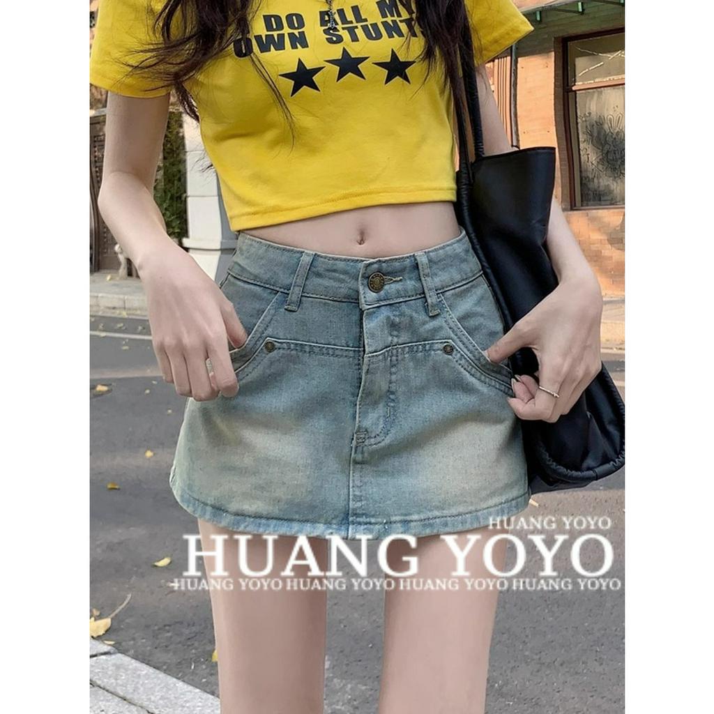 Chân váy jean Lưng Cao Ôm Dáng Phong Cách Retro Thời Trang Mùa Hè Cho Nữ