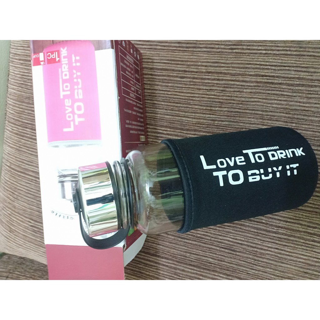 Bình nước thuỷ tinh 1 lít và 750ml kèm túi chống sốc